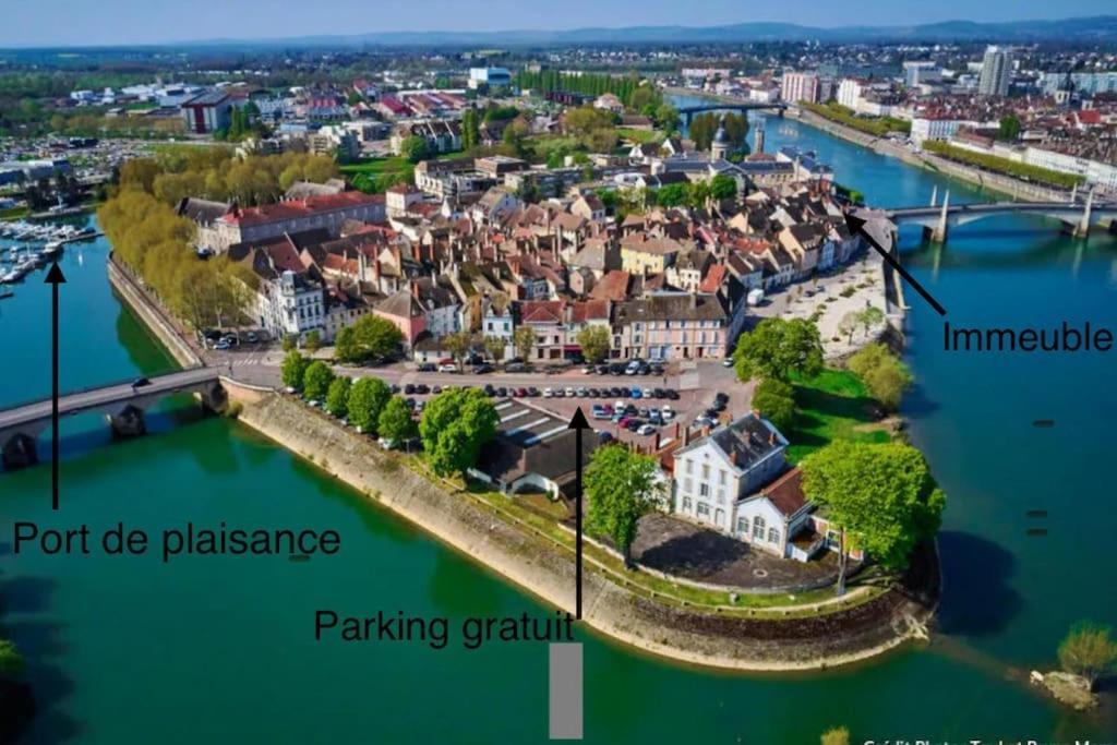 Appartement Avec Magnifique Vue Sur La Saone Et Son Balcon Chalon-sur-Saône Kültér fotó